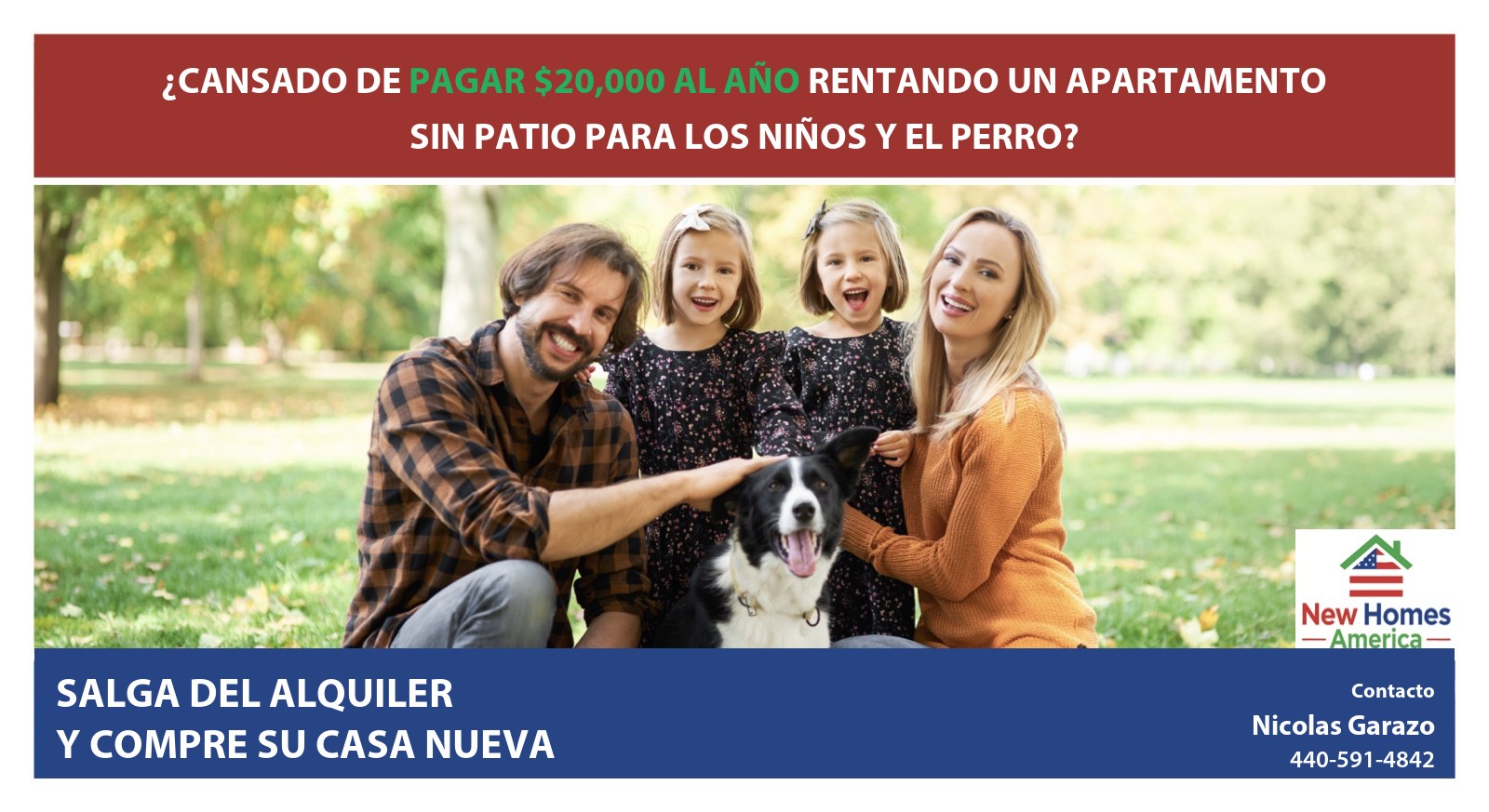 Salga del Alquiler y Compre su Casa Nueva — Contacto Nicolas Garazo, 440-591-4842